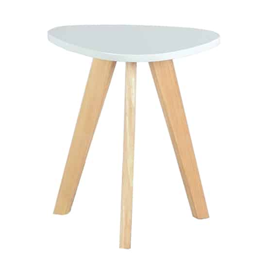 Kleiner niedriger Couchtisch mit Holzrahmen in Weiß